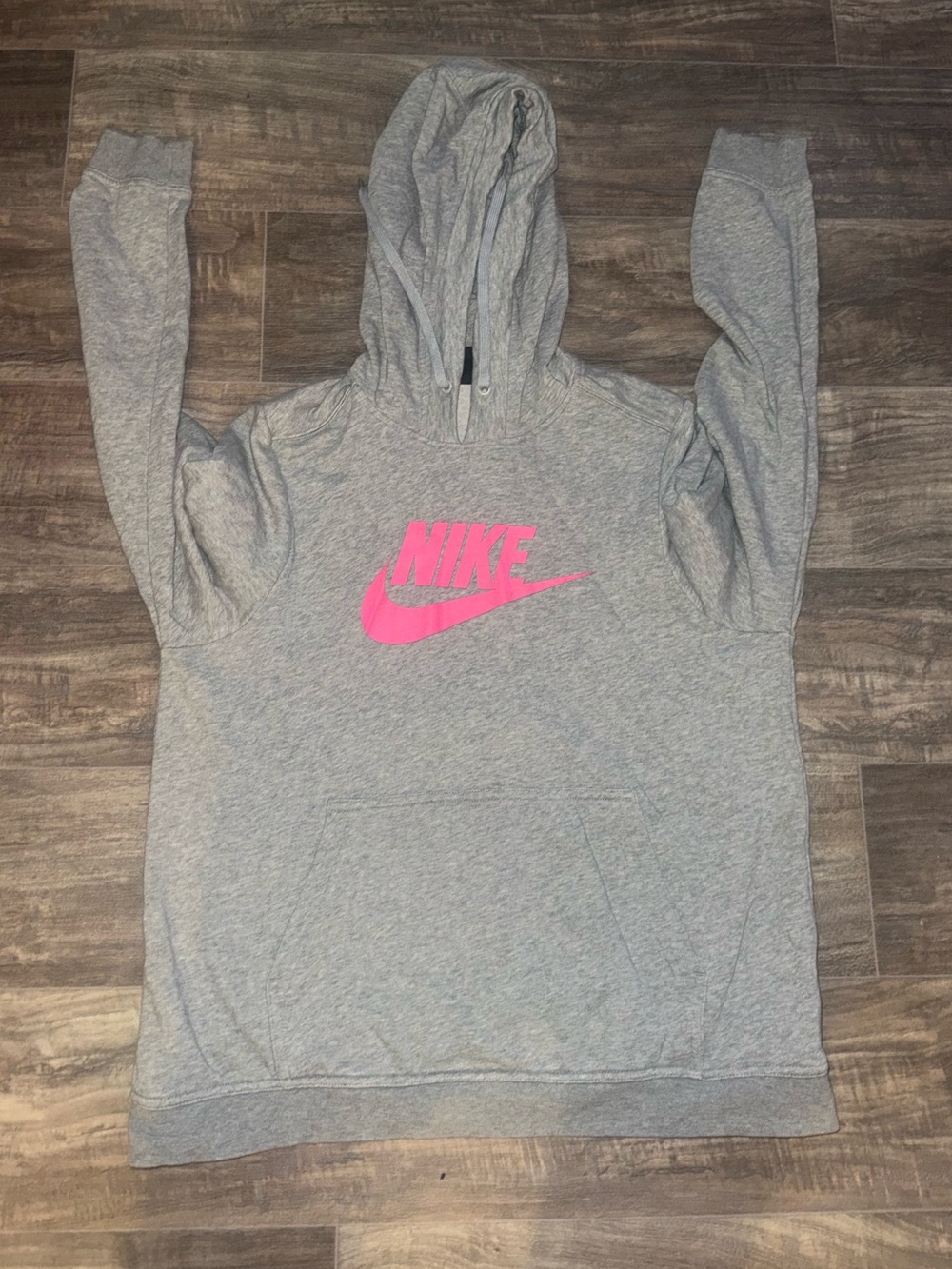 Nike Women’s Gray Hoodie with Bright Pink Swoosh